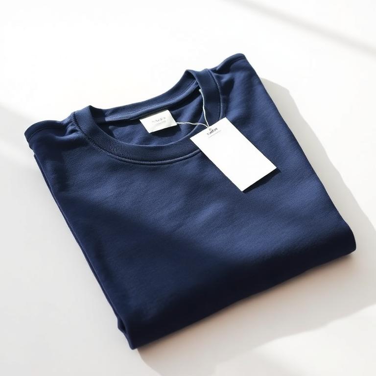 Playera doblada con etiqueta, representación de un producto encontrado en liquidación