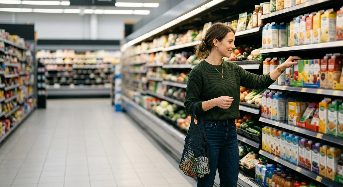 Pasillo de tienda Walmart en Estados Unidos con productos variados de hogar y supermercado