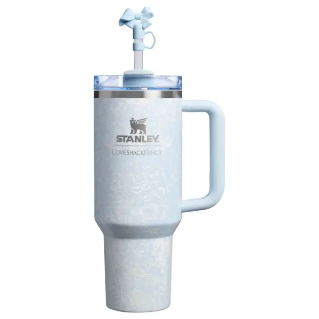Stanley 1913 x LoveShackFancy Holiday Quencher® H2.0 FlowState™ Tumbler Toscana Toile Alpine Blue