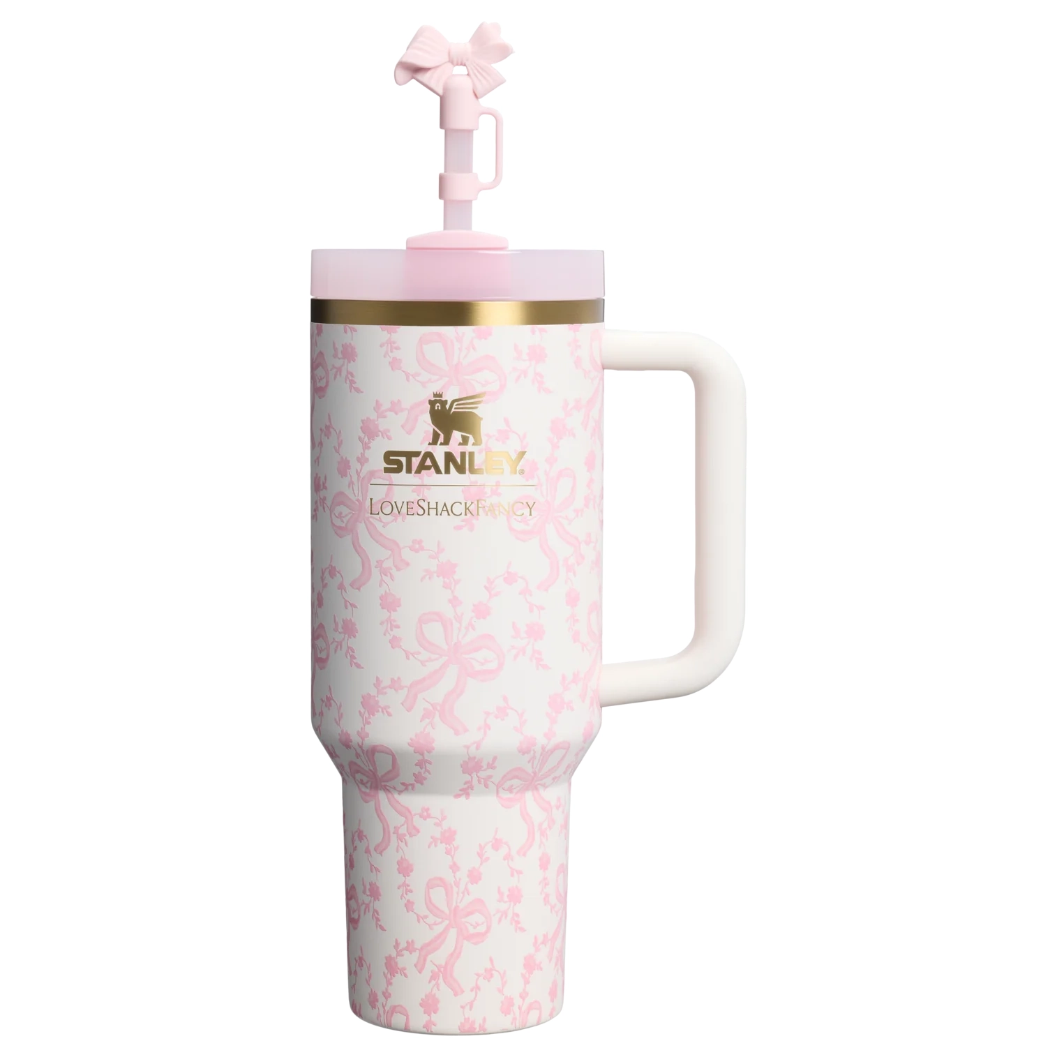 Stanley 1913 x LoveShackFancy Holiday Quencher® H2.0 FlowState™ Tumbler | 40 oz Coquette Bow Chantilly