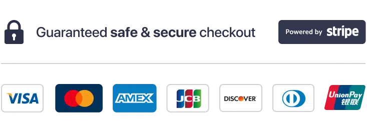 Pago seguro con Stripe, Visa, MasterCard y PayPal